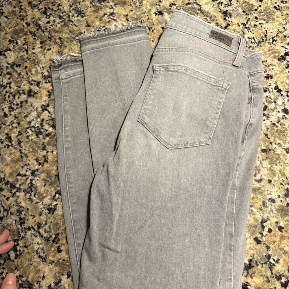 PAIGE Light Gray Ankle Jeans